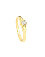 Złoty pierścionek zaręczynowy z brylantem -PR. 585