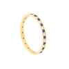 Złoty pierścionek z biało-niebieskimi cyrkoniami - pr.585
