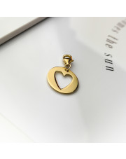 Złota zawieszka Charms w kształcie serca pr. 585