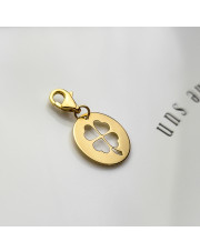  Złota zawieszka Charms koniczynka pr. 585