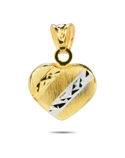 Złota zawieszka serce diamentowana-szczotkowana pr. 585