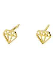 Złote kolczyki sztyft diament - pr. 585