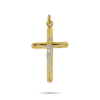 Złota zawieszka krzyżyk z białym Jezusem - pr. 585