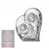 Obrazek srebrny Aniołek w sercu - 16 x 19,5 cm