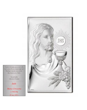 Obrazek Srebrny Jezus Pamiątka I Komunii Świętej - 6,5 x 11 cm