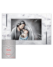 Obrazek srebrny Święta Rodzina 80 x 50 cm