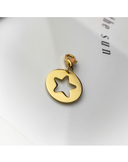 Złota zawieszka Charms blaszka z gwiazdką pr. 585