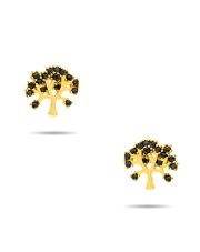 Złote kolczyki sztyfty drzewko szczęścia z cyrkoniami - pr.585