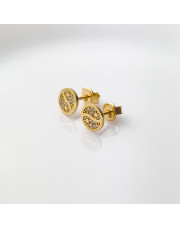  Złote kolczyki sztyfty znak yin - yang - pr.585