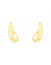 Złote kolczyki sztyfty skrzydło anioła- pr.585