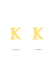 Złote kolczyki sztyfty literka K - pr.585