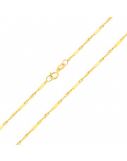 Złoty łańcuszek - Singapur z blaszkami 42 cm pr. 585