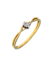 Złoty pierścionek zaręczynowy z brylantem - pr .585