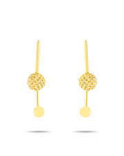 Złote kolczyki przewlekane przez ucho pr. 585