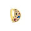 Złoty pierścionek z kolorowymi cyrkoniami - pr.333