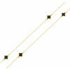 Złoty łańcuszek z czarnymi koniczynkami 69cm pr. 375