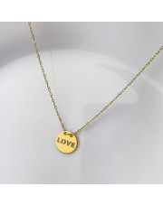 Złoty łańcuszek - koło z napisem LOVE pr. 585