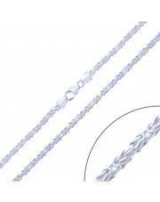 Srebrny łańcuch - splot królewski 55 cm - pr. 925