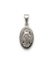 Srebrny rodowany medalik z Matką Boską Niepokalaną  pr. 925