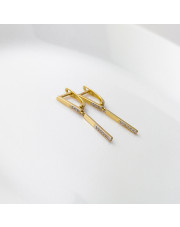 Złote kolczyki z wiszącą pałeczką pr. 585