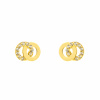Złote kolczyki sztyfty 2-kółka z cyrkoniami - pr.585