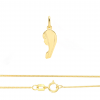 Komplet złoty - zawieszka profil Matki Boskiej i łańcuszek pancerka 45 cm - pr.585