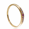 Złoty pierścionek z różowymi cyrkoniami - pr.585