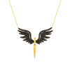 Złota celebrytka - anioł z czarnymi cyrkoniami - pr. 585