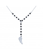 Srebrny naszyjnik skrzydło anioła z kamieniami pr. 925