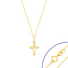 Komplet złoty - Złoty krzyżyk i łańcuszek ankier 50 cm - pr.585