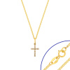 Komplet złoty - krzyżyk z cyrkoniami i łańcuszek marinero 45 cm - pr.585