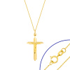 Komplet złoty - Złoty krzyżyk i łańcuszek ankier 50 cm - pr.585
