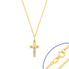 Komplet złoty - złoty krzyżyk katolicki i łańcuszek marinero 45 cm - pr.585
