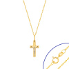 Komplet złoty - złoty krzyżyk katolicki i łańcuszek singapur 45 cm - pr.585