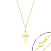 Komplet złoty - Złoty krzyżyk i łańcuszek singapur 45cm - pr.585
