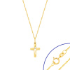 Komplet złoty - Złoty krzyżyk i łańcuszek singapur 45 cm - pr.585