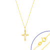 Komplet złoty - Złoty krzyżyk i łańcuszek Rollo 45 cm - pr.585