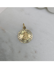  Złota zawieszka medalik koronkowy z Matką Boską Częstochowską pr. 585