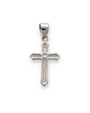 Srebrny krzyżyk katolicki z kamieniami - pr. 925