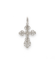 Srebrny ażurowy krzyżyk prawosławny  - pr. 925
