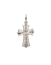 Srebrny ażurowy krzyżyk prawosławny  - pr. 925