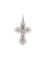 Srebrny prawosławny krzyżyk ażurowy - pr. 925