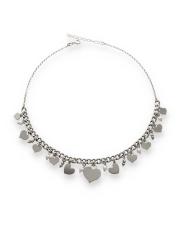 Srebrny naszyjnik z sercami i perłami - pr. 925