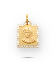 Medalik złoty kwadratowy z Matką Boską  - pr.585