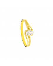 Złoty pierścionek z białą cyrkonią - pr.333