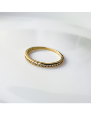 Złoty pierścionek z białymi cyrkoniami - pr.333