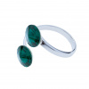 Srebrny pierścionek z dwoma zielonymi cyrkoniami - pr. 925