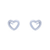 Srebrne kolczyki serce z cyrkoniami - pr. 925