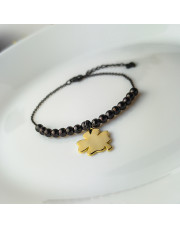 Srebrna rutenowana bransoletka z koniczynką - pr. 925