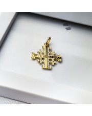Złota zawieszka Krzyżyk Jerozolimski - pr. 585